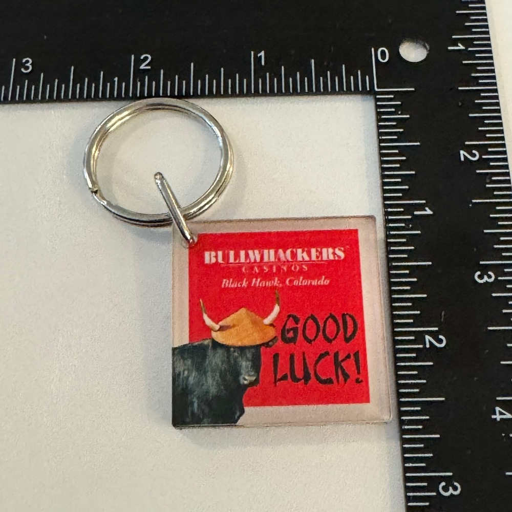 Bullwhackers Casino Keychain Black Hawk Colorado Good Luck Bull Mascot‎